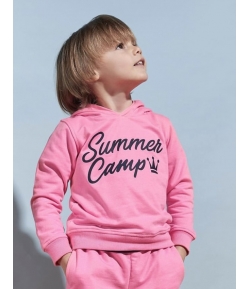 Sudadera niño rosa fluor SUMMER CAMP de EVA CASTRO