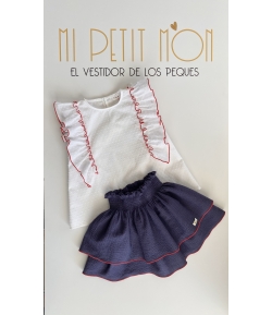 Conjunto de blusa plumeti y falda CARACOLA de MOKKA