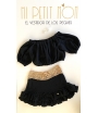 Conjunto de top y falda ganchillo y bambula en negro BRIANA de BELLA BIMBA