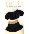 Conjunto de top y falda ganchillo y bambula en negro BRIANA de BELLA BIMBA