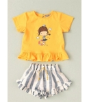 Conjunto niña de camiseta y short rayas de JOSE VARON