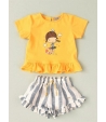 Conjunto niña de camiseta y short rayas de JOSE VARON