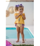 Conjunto niña de camiseta amarilla y culetín rayas de JOSE VARON