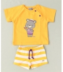 Conjunto niño de camiseta amarilla y boxer licra rayas de JOSE VARON