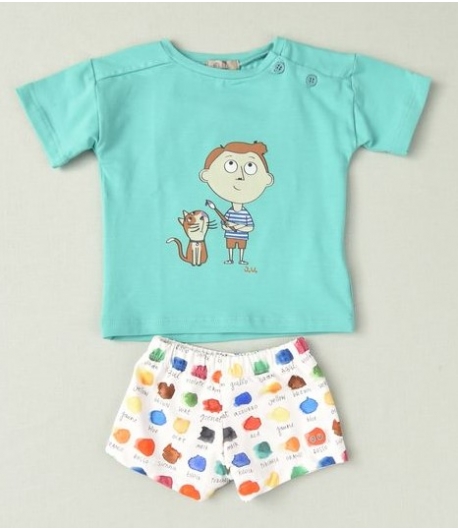 Conjunto niño de camiseta y boxer licra ACUARELAS de JOSE VARON