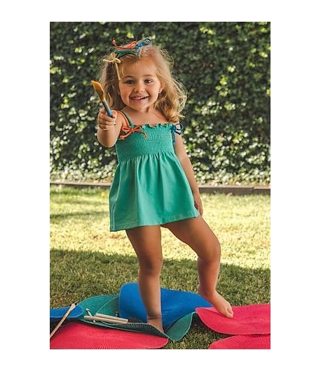 Conjunto niña de vestido y culetín ACUARELAS de JOSE VARON