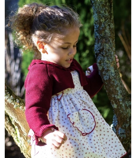 Chaqueta niña corta granate RUBI de LA MARTINICA BY MARIA SOBRINO