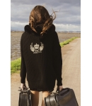 Chaqueta oversize negro con capucha pelo natural AZALEA de BELLA BIMBA