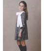 Vestido cuadros lazada blanca de EVE CHILDREN