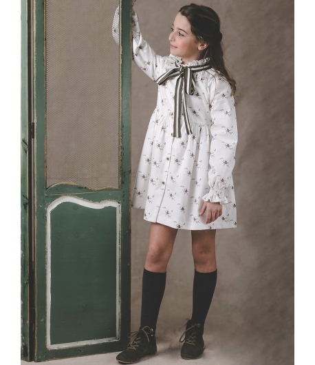 Vestido blanco estampado flores de EVE CHILDREN