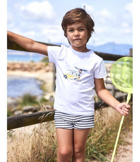 Conjunto de camiseta surfista y boxer licra CAPITAN NEMO de LA MARTINICA BY MARÍA SOBRINO