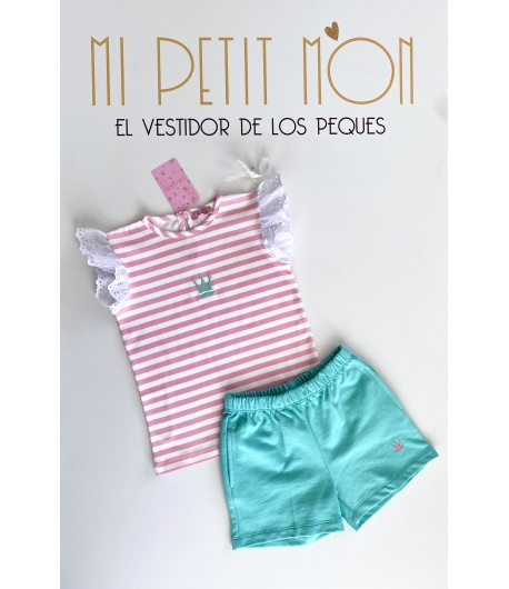 Conjunto niña de camiseta y short LOVE de EVA CASTRO