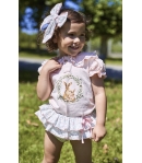 Conjunto niña de camiseta y braguita flores KIDS & BABY de LA MARTINICA BY MARIA SOBRINO