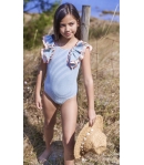 Bañador niña volantes PAPAYA de LA MARTINICA BY MARÍA SOBRINO