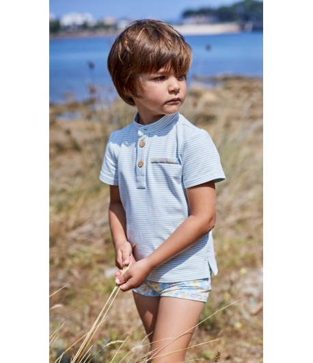 Conjunto niño de polo y boxer licra COLOMBIA de LA MARTINICA BY MARIA SOBRINO