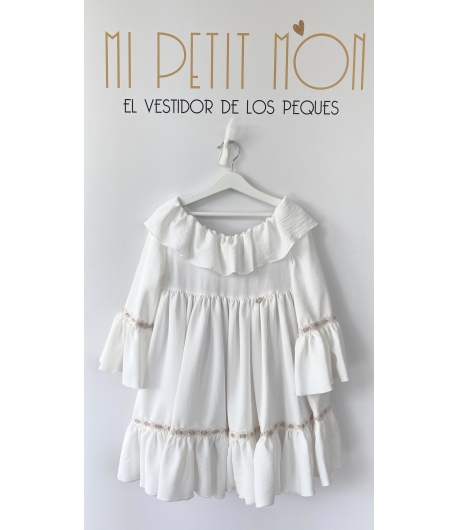 Vestido cuello volante JULIETTE de BELLA BIMBA