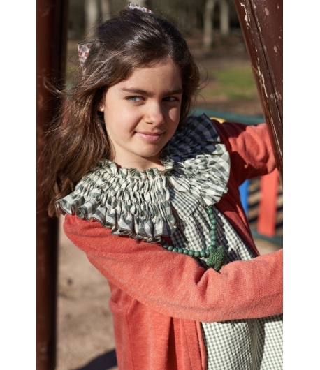 Vestido cuadros cuello fruncido MUSGO de LA MARTINICA BY MARIA SOBRINO