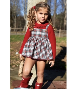 Ranita cuadros y jersey cuello bordado rojo HARRY´S de LA MARTINICA BY MARIA SOBRINO