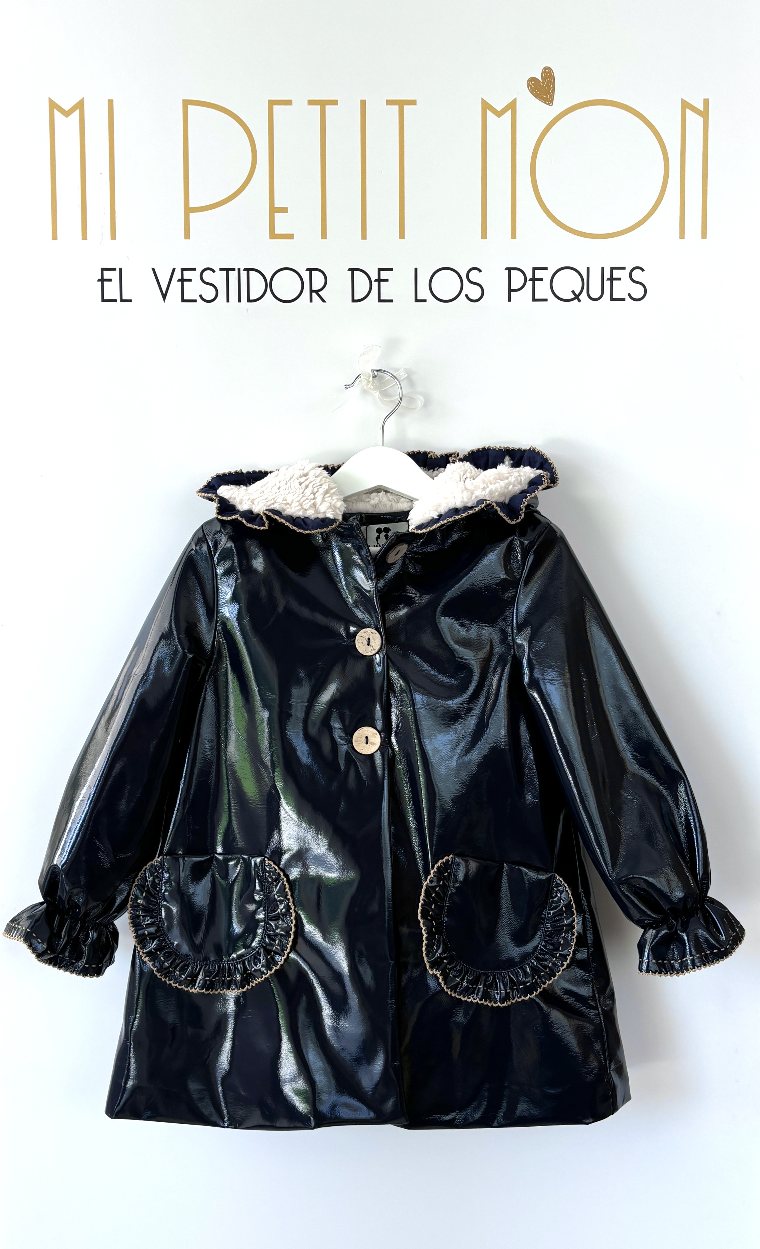 Charol Chaqueta Borreguito Capucha Capucha Abrigo Borrego Shein