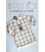 Vestido felpa cuadros Osito de MON PETIT BONBON