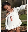 Conjunto niña de sudadera y braguita volantes telaTOFFEE de LA MARTINICA BY MARIA SOBRINO