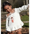Conjunto niña de sudadera y braguita volantes telaTOFFEE de LA MARTINICA BY MARIA SOBRINO