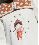 Conjunto niña de sudadera y braguita volantes telaTOFFEE de LA MARTINICA BY MARIA SOBRINO