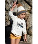 Conjunto niño de camisa en cuadro vichy, bombacho mostaza y jersey aviador LIMONCELLO de LA MARTINICA BY MARIA SOBRINO