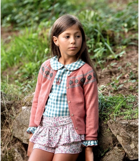 Conjunto niña de blusa, short y chaqueta JADE de EVA CASTRO