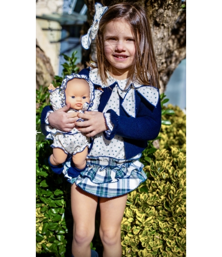 Conjunto niña de blusa, braguita volantes y chaqueta PANDORA de LA MARTINICA BY MARIA SOBRINO