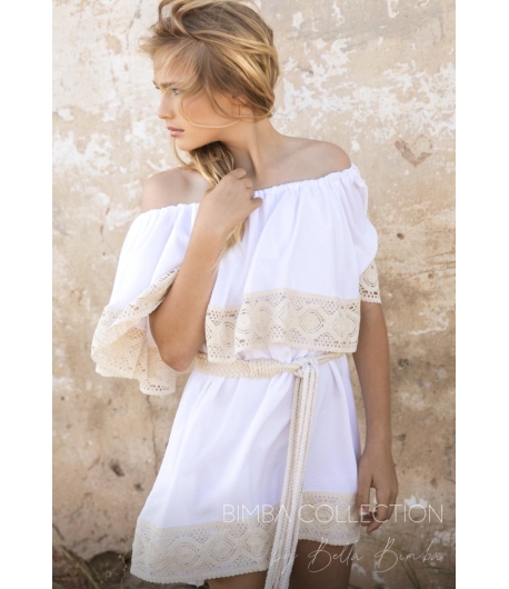 Vestido palabra de honor con puntilla BONHOMIA de BELLA BIMBA