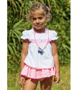 Conjunto niña de blusa y braguita volante NEON de LA MARTINICA BY MARIA SOBRINO