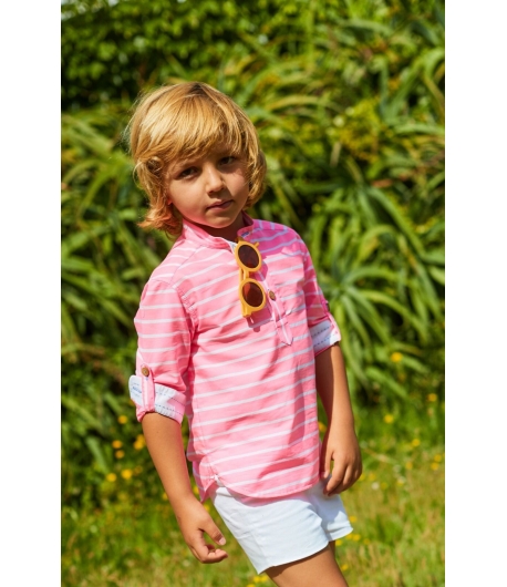 Camisa manga larga rayas NEON de LA MARTINICA BY MARIA SOBRINO