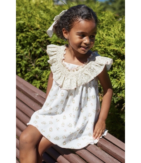 Vestido volantes frunces BAMBI SUEÑOS de LA MARTINICA BY MARIA SOBRINO