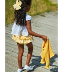 Conjunto niña de blusa, braguita volantes y chaqueta 3/4  KITTiE de LA MARTINICA BY MARIA SOBRINO