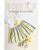Conjunto de vestido y culetín rayas amarillo Rochy
