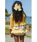 Conjunto niña de blusa, braguita volantes y chaqueta 3/4  KITTiE de LA MARTINICA BY MARIA SOBRINO