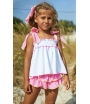 Conjunto niña de polo tirantes y braguita volantes LOS ANGELES de LA MARTINICA BY MARIA SOBRINO