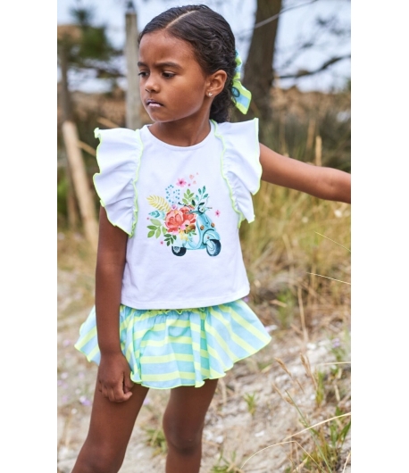 Conjunto niña de camiseta moto y braguita volante FLASH de LA MARTINICA BY MARIA SOBRINO