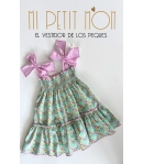 Vestido engomado liberty y mariposas de MON PETIT BONBON