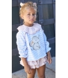 Conjunto niña de sudadera y braguita volantes BABALU de LA MARTINICA BY MARIA SOBRINO