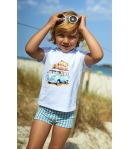 Conjunto niño de camiseta y boxer licra ARANDANOS de LA MARTINICA BY MARIA SOBRINO