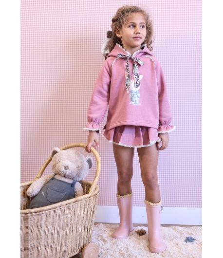 Conjunto niña de sudadera y braga volante UN PEDACITO DE MI de LA MARTINICA BY MARIA SOBRINO