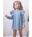 Vestido cuadros volante manga PETIT & FLOWER de LA MARTINICA BY MARIA SOBRINO