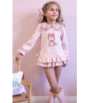 Conjunto niña de sudadera y braguita volante CAPERUCITA ROJA de LA MARTINICA BY MARIA SOBRINO