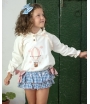 Conjunto de sudadera globo y braguita volantes vichy globos de MON PETIT BONBON