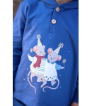 Sudadera niño ratoncitos liberty azul de MON PETIT BONBON