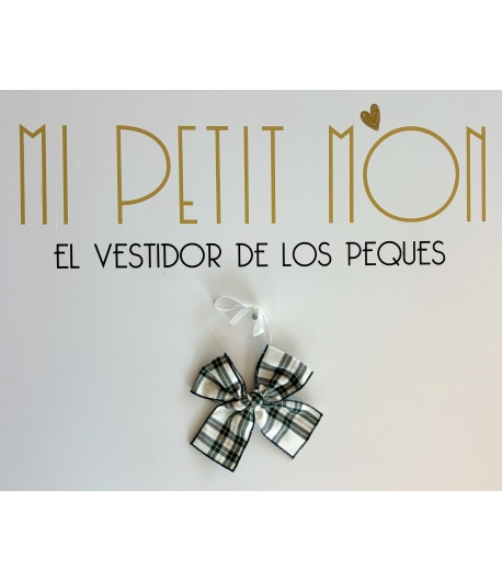 Lazo en cuadros verde y dorado de MON PETIT BONBON