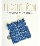 Chaleco acolchado azul con vivos en vichy globos de MON PETIT BONBON