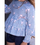 Camisa niña vichy globos de MON PETIT BONBON